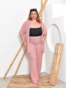 Calça Saída de Praia Tricot Plus Size Tamanho Grande Verão - Branco - Visão 4