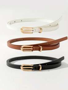 简约女士腰带，百搭小皮带，适合学生和日常通勤 - 多色 - 查看 3
