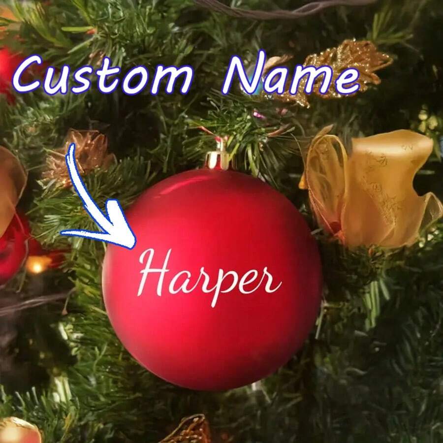Custom Name Red Christmas Ornament - Personalized "Merry Christmas" Sign With Festive Decorations, Perfect For Tree Decoration And Unique Secret Santa Gift, Christmas Decorations,Multi-Functional,Ornamental,Letter,Stylish,Modern,Colorful,Cute,Adorable,Casual,Custom,Personalised,Unique,Customized,Ideal Gifts For Him,Ideal Gifts For Her,Customized Kids Growth Souvenirs,Christmas Gift Supplies - Multicolor - View 1