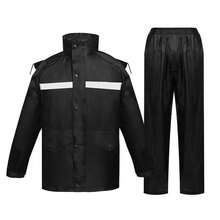 Motorcycle Raincoat Set With Hood, Waterproof Pants And Jacket - màu đen - Xem 4