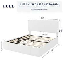 Allewie Full/Queen/King Size Dutch Velvet Upholstered Platform Bed Frame/Vertical Channel Tufted Adjustable Headboard/Low Profile Bed Frame/No Box Spring Needed/Easy Assembly, White - 白色 - 查看 9