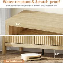 Studyset Fluted Storage Cabinet,65.8"W Sideboard Buffet With Doors,Kitchen Buffet Accent Console Table With Adjustable Shelves For Living Dining Room, Entryway,Raised Panel - 卡其色 - 查看 6