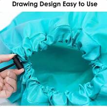 1 Storage Bag With Drawstring Closure, Large Capacity, Sturdy, Foldable, Easy To Carry, Very Suitable For Family, Travel, And Dormitory - Màu xanh lam - Xem 3