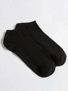 1/5/10/20 双男士袜子基本款踝袜，柔软轻便百搭低帮踝袜，女士长袜和袜类男士中筒袜女士水手袜 - 黑色 - 查看 2