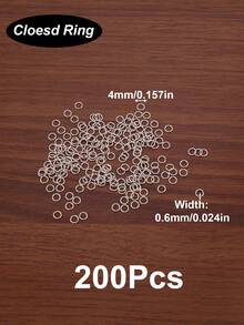 100-200 chiếc/lô Vòng nối kín bằng thép không gỉ dùng làm đồ trang sức, vòng đơn, phụ kiện làm khuyên tai, vòng tay, dây chuyền, móc khóa. - Vòng miệng kín - Xem 15