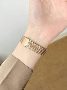 金属磁性表带兼容华为 Galaxy Watch 6/5/4 40mm 44mm/Watch 6 Classic 43mm 47mm/Watch 5 Pro 45mm/Watch 4 Classic 42mm 46mm，20mm 22mm 18mm 快速释放替换运动表带 - 玫瑰金 - 查看 3