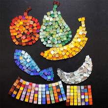 720PCS/Box Vibrant Glass Mosaic Tiles - Premium Square Craft Decorative Pieces For Creative Art, Painting, Handmade Jewelry, And DIY Projects - Multicolor - View 11