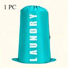 1 Storage Bag With Drawstring Closure, Large Capacity, Sturdy, Foldable, Easy To Carry, Very Suitable For Family, Travel, And Dormitory - Màu xanh lam - Xem 2