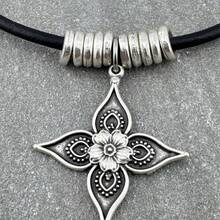 1 Piece Of Vintage Flower Alloy Women's Pendant Necklace, Suitable For Women's Daily Casual Wear, Holiday Gift - 彩色 - 查看 4