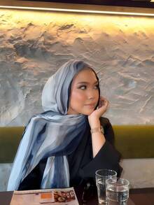 1件水印大理石纹波西米亚风女士多色印花花卉面纱头巾，时尚休闲街头风头巾，适合日常佩戴，四季皆宜。 - 彩色 - 查看 9