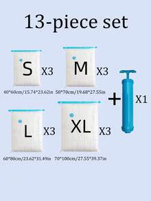 6/3/1pcs Minimalist Vacuum Compression Bags, Clear Airtight Storage Bags For Clothes, Bedding, Pants, Socks, Sweaters, Suitable For Home Closet, Wardrobe, Travel Luggage, Back To School, Halloween Costume Storage, Christmas Outfit Organization, Holiday Gifts