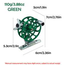 1 pieza Carrete de pesca todo de metal - Acabado rojo de 110g, Bobina de 54mm para una liberación suave de la línea, Diseño duradero ideal para pesca de agua dulce, pesca con cebo y pesca de hielo, Equipo de pesca, Accesorios de pesca