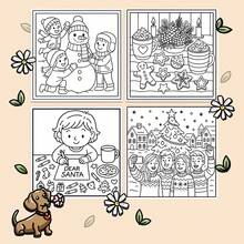 圣诞氛围——22张温馨喜庆的儿童和成人涂色页 | 可爱的节日场景、冬日乐趣和欢乐的十二月时光 - 單件 - 查看 4