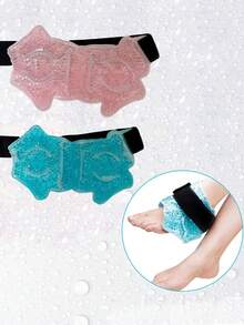 PVC Ankle Protector With Plush Dual-Sided Ice Pack - Adjustable Strap Design, Suitable For Sports Injury Ice Therapy, Wrist, Elbow, Leg Cooling Ice Bag, Reusable Heating/Freezing, Ankle Support Cushion, Medical Grade Gel Ice Pack, Sports Recovery Therapy Ice Pack