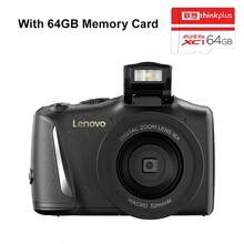 Lenovo 联想 C35 5K 64MP 数码相机，配备 16 倍变焦、3 英寸屏幕、专业传感器、自动对焦和防抖、8 种可选拍摄场景、用于直播的紧凑型旅行相机、初学者 - 包括 64GB TF 卡和配件、初学者摄影 | 时尚白色相机 | 可调设置、用于视频博客的相机 - 黑色 - 查看 10