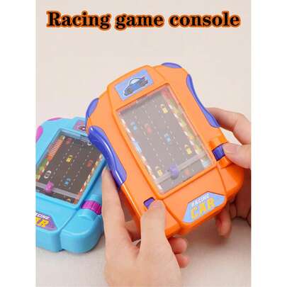 1pc Handheld Racing Game Console, Battery-Free, Simulated Driving, Fun Racing Game, Portable, Manual Operation, Holiday Gift