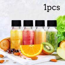 1/6/12 Pcs Small Ginger Shot Bottles, 2oz Mini Juice Bottle With White Screw Lid Vial Beverage Container Freezer , Leak Proof, Reusable Clear Shot Jars With Scale For Liquids Juice, Jam - Black - View 14
