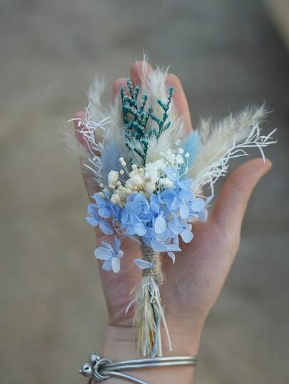 1-12pcs Mini Dried Flower Bouquet Set, Suitable For Bohemian Wedding, Tabletop Centerpiece, Dried Flower Branches, Handmade Dried Flowers, Bridesmaid Birthday Cake Gift Box, Vase Decor