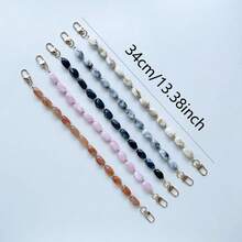 时尚不对称仿玉亚克力手工串珠手机吊饰 - 彩色 - 查看 4