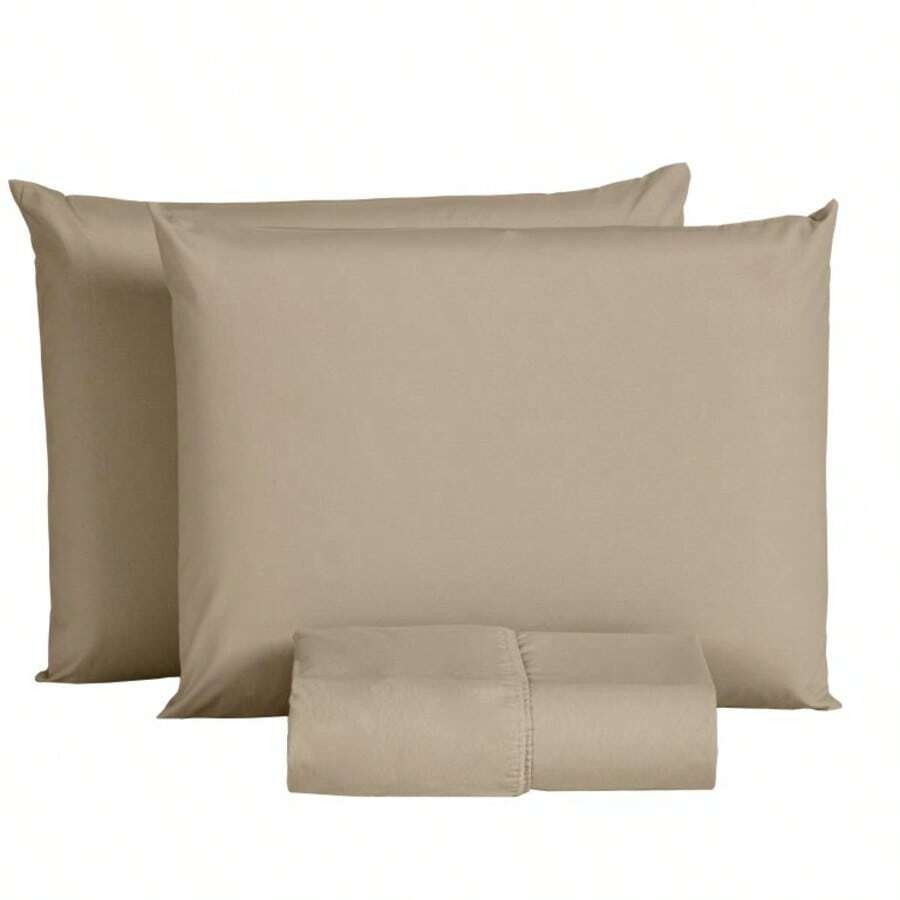 400 Thread Count Cotton Queen Sheet Set With Elastic And 2 Pillowcases - HẠT DẺ - Xem 1