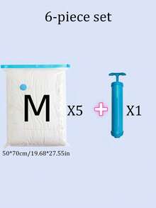 6/3/1pcs Minimalist Vacuum Compression Bags, Clear Airtight Storage Bags For Clothes, Bedding, Pants, Socks, Sweaters, Suitable For Home Closet, Wardrobe, Travel Luggage, Back To School, Halloween Costume Storage, Christmas Outfit Organization, Holiday Gifts