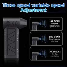 130000 RPM Jet Fan Electric Blower Brushless Motor High Speed ​​Violent Fan 52m/S Portable Fan With Light - màu đen - Xem 3