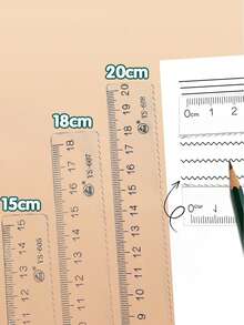 1pc Acrylic Curved Ruler - 12/15/18/20cm Options, Transparent Wavy Ruler, Office Measuring Drawing Stationery, Student Supplies