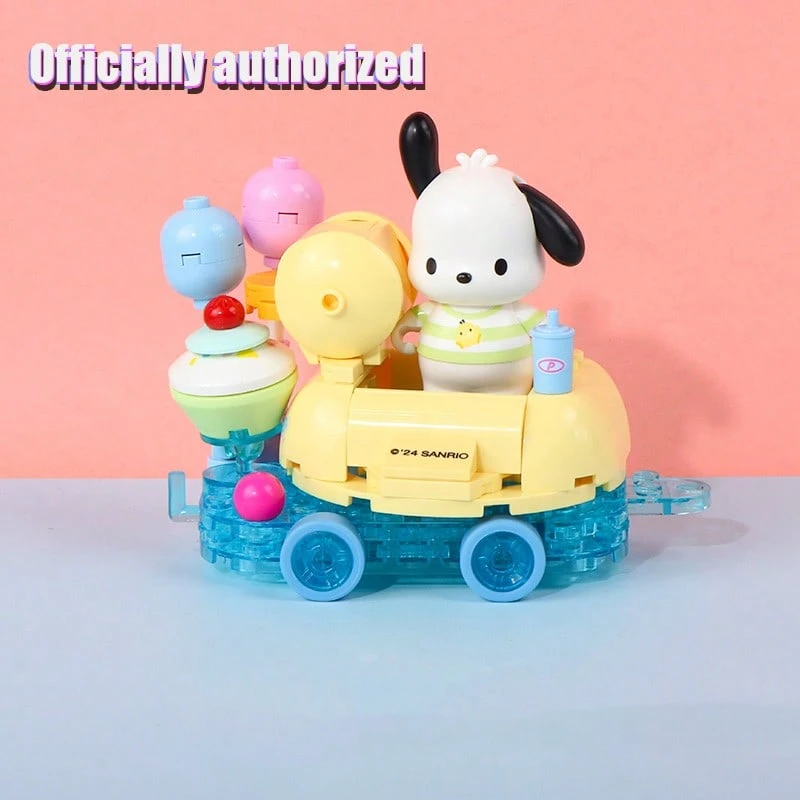 Sanrio 花车游行系列积木套装 - 学生益智玩具、生日礼物、Hello Kitty 和 Kuromi 积木；Sanrio 的可爱超级明星邀请您一起参加（泳池派对 - Pochacco） - 彩色 - 查看 1