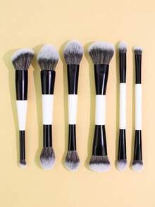 3/5/6/7/8/11 Peças Conjunto de Pincéis de Maquiagem Dupla Face, Pincéis Multifuncionais para Blush, Base, Pó, Iluminador, Olhos, Corretivo, Kit de Pincéis de Maquiagem, Presente Portátil para Meninas e Mulheres