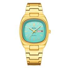 YaLaLuSi YaLaLuSi Brand 1 Piece 2025 New Golden Elegant Double Calendar Women's Quartz Watch Classic Simple Square Solid Color Dial Clear Bar Markers Unique Pattern Embellishment Quartz Movement Accurate Timekeeping Comes With Strap Adjuster And Jewelry Polishing Cloth Versatile For Everyday Wear Suitable For Work