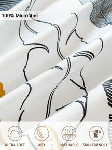 1pc Tree Branch, Leaf & Flower Pattern Fitted Sheet, Mattress Protector, Christmas Bedding, Soft & Breathable, Fits Various Bed Sizes, Christmas Gift