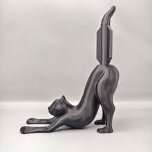 Stretching Cat Toilet Paper Holder, Cute Cat Tissue Paper Rack - The Toilet Paper Shown In The Image Is For Illustration Purposes Only, The Product Does Not Include The Toilet Paper. - Black - View 6