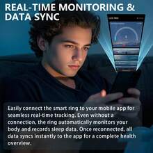 男女智能环健身追踪器 - 防水健康环，用于睡眠追踪，手势滑动视频，内置运动手势功能，心脏和血氧监测器，家庭护理健身环，步数和燃烧卡路里计数，可切换视频，佩戴舒适（15 / 20mAh 可充电电池） - ET-多色 - 查看 6