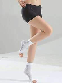 1 Pair Nylon Compression Ankle Sleeve, Unisex, Knitted Fabric Arch Support Socks, Lightweight & Solid Color, Hand Wash Only - Multicolor - View 4