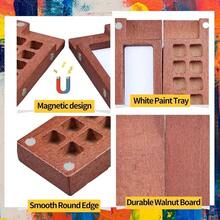 Paint Palette Travel Kit, Watercolor Paint Set, 2.36 Wooden Grid Paint Box, Portable Artist Watercolor Travel Set Painting Parties And Art Paintings - 棕色 - 查看 3