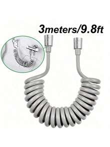 304 Stainless Steel Handheld Toilet Bidet Sprayer Set, Wall Mounted - Includes 118.11 Inch Retractable Hose And Bracket / Toilet Cleaning Sprayer | Pressurized Spray Gun Toilet Feminine Wash, Small Nozzle Toilet Flushing Spray Head