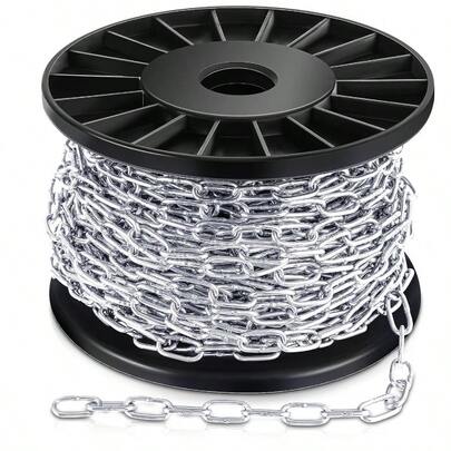 Stainless Steel Hanging Chain Light Duty Jack Chain Silver Metal Chain Link Roll Chain Spool Metal Light Fixture Chain Utility Chain For Bird Feeders Artworks Flowerpots 5 64 In * 98 Ft