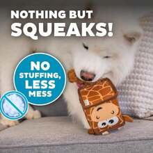 Outward Hound Fire Biterz Turtle Plush Firehose Material Interactive Dog Toy, Medium - ColorA - 查看 4