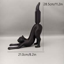 Stretching Cat Toilet Paper Holder, Cute Cat Tissue Paper Rack - The Toilet Paper Shown In The Image Is For Illustration Purposes Only, The Product Does Not Include The Toilet Paper. - Black - View 5