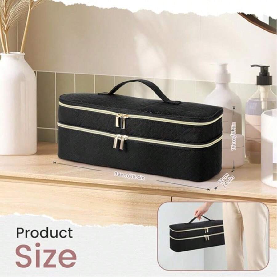 Shark Flex Style Portable Bag, Shark Hairdryer Portable Double-Layer Storage Bag, Double-Layer Partition Large Capacity Zipper Closure, Fashion Minimalist Style, Hairdryer Portable Travel Storage Bag, Necessary For Home Salon Stylists | Recommended Holiday Birthday Gift, Waterproof And Scratch-Resistant, Portable Handle, Internal Fixing Strap, Universal Design, Multi-Function Accessory Compartment, Christmas, New Year, Valentine's Day Gift, Travel Companion