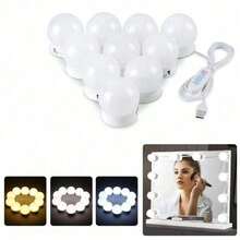 12 件 LED 镜前灯，USB 供电，可调亮度和色温，适用于多种尺寸的镜子，可旋转灯泡，适用于酒吧、化妆室、直播工作室、梳妆台、卧室装饰、化妆镜灯 - 鏡前燈 - 查看 2