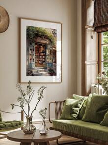 1 Piece Botanical Art Posters Library Hanging Picture Wall Print Vintage Wall Arts Book Lovers Gift Indoor Decoration Home Wall Decor No Frame