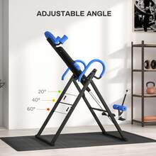 HOMCOM Gravity Inversion Table W/  Belt Adjustable Hand Stand Home Back Stretcher Machine For Muscle Pain Relief, Blue - Blue - View 5