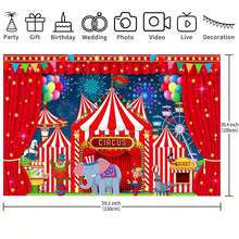 1 Stück Zirkus Hintergrundplane, Karneval Dekoration Zirkus Hintergrund geeignet für Geburtstags Party Fotografie Hintergrund Karneval Themen Party Dekoration - Verschiedenfarbig - Übersicht 7