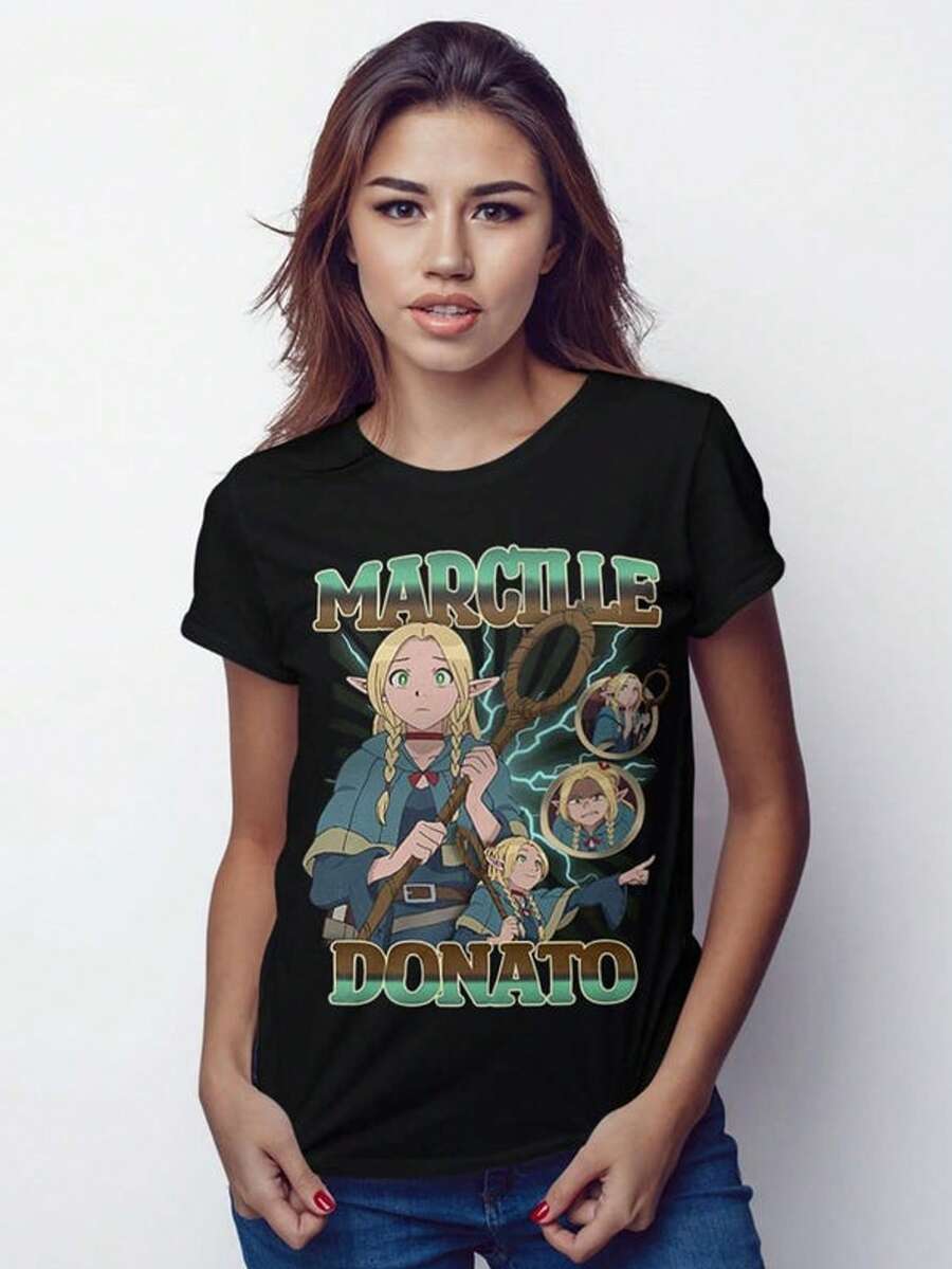 Delicious In Dungeon Marcille Donato T-Shirt, Cotton Tee, Men's Women's Sizes (DNM-445565) - màu đen - Xem 1