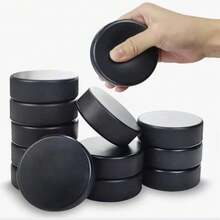 1pc Rubber Curved Hockey Puck, Curved Hockey Ball - Stackable Foam Core With Rubber Surface, For Indoor/Outdoor/Tabletop Use - Suitable For Street, Roller, Floor Hockey Training - Durable For Youth, Adult, Home, School, League, Recreation Play, Smooth Textured Grip, Suitable For Indoor Practice And Classic Training, Black, Practice Equipment, Stylish Ball Design, Durable Structure