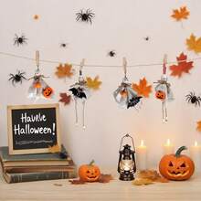 ハロウィンゴーストオーナメント ホワイト吊り下げ人形飾り ツリーポーチ庭芝生屋内用 - ブラック - チェックする 7