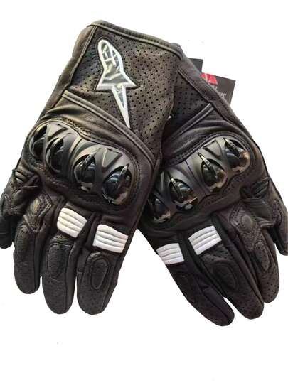 Alpinestars Luvas de motocicleta CELER V2 em couro legítimo para homens e mulheres, luvas de corrida de motocross com tela sensível ao toque nas quatro estações, luvas profissionais de moto off-road