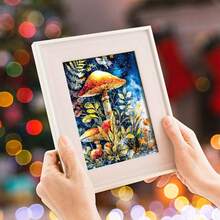 12 Stücke blaue Märchenwald Serie Sammelalbum Papier - Pilze, Feenhäuser Muster ästhetisches Bastelpapier für Junk Journals, Collagen, Kartenherstellung & DIY Bastel Projekte