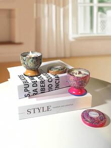 1pc/4pcs Dried Flower Scented Candle In Goblet Jar, Aromatherapy Candles,Natural Floral Scented Candle,Forest Scented Candle,In Tall Glass Jars, Feature Exquisite Patterns And Are Perfect For Decoration And Ornaments. They're Ideal For Aromatherapy And Various Holiday Decorations, Making Them The Perfect Gift For Friends And Family, Christmas Decorations